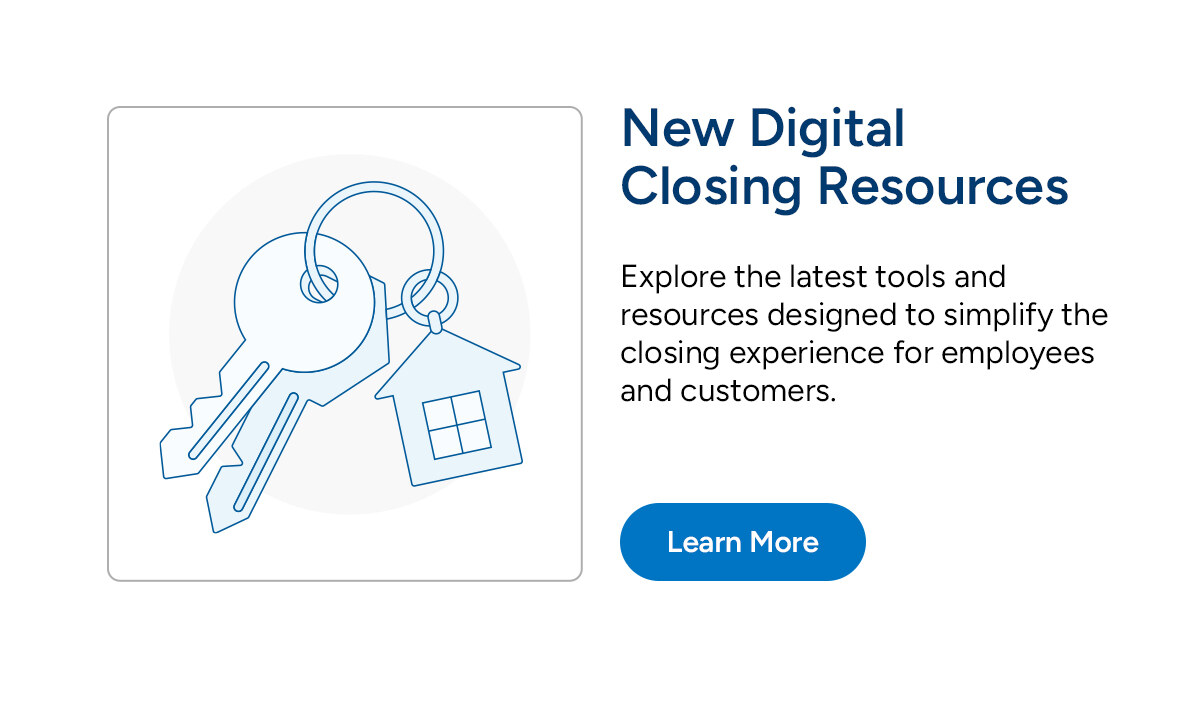 New digital closing resources card