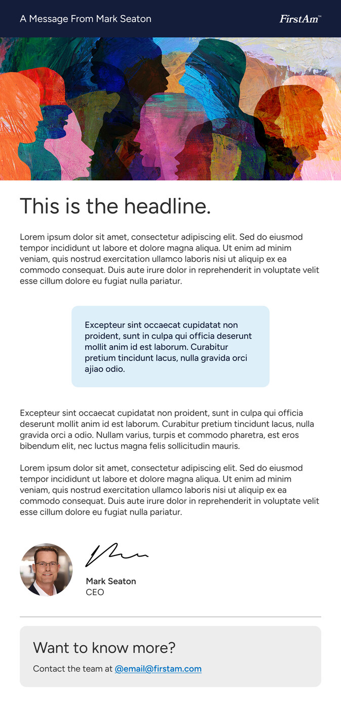 Executive email newsletter