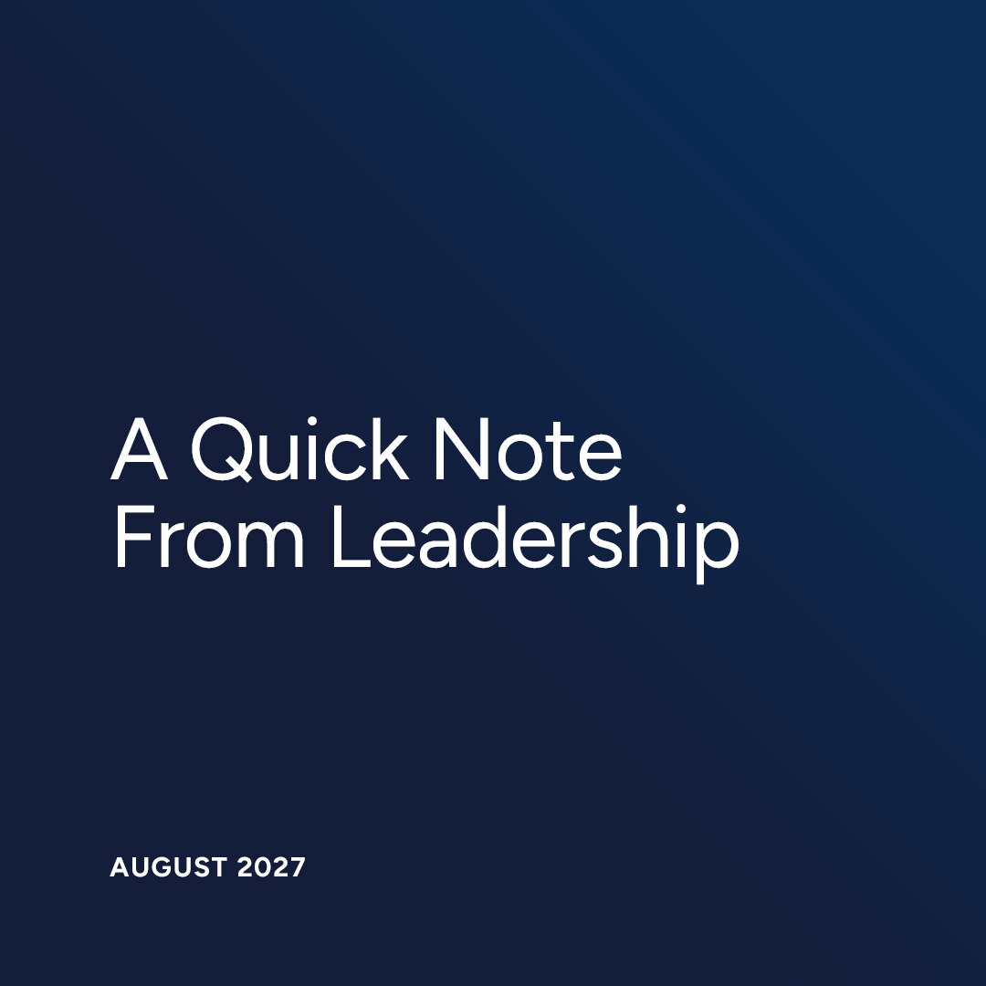 A quick note from leadership card