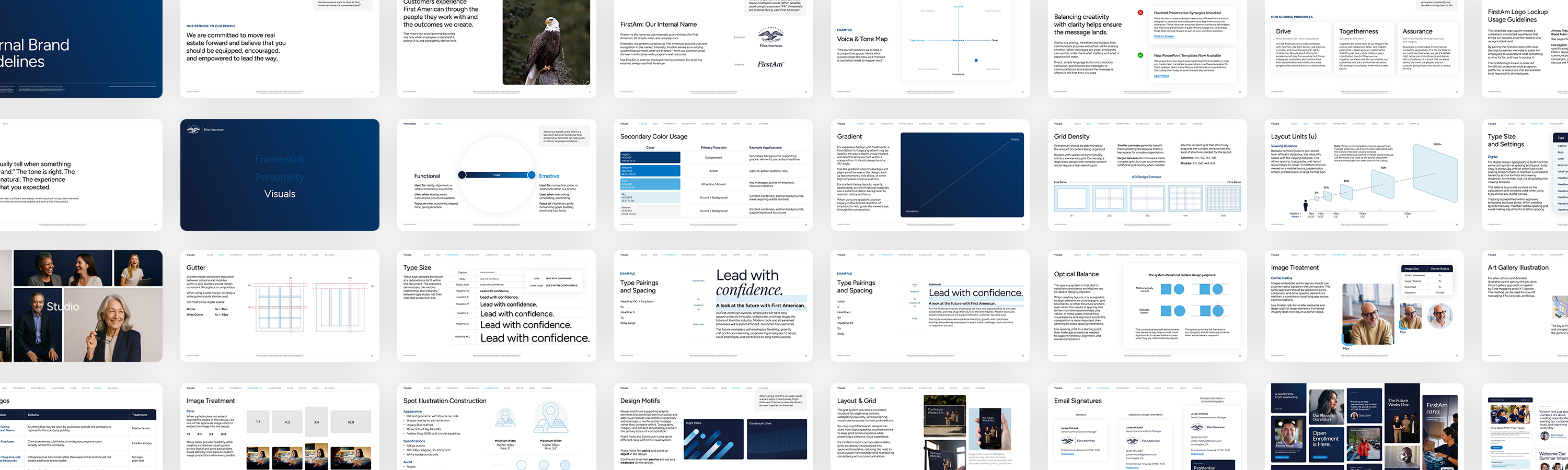 Spread of pages from the Enterprise Brand System