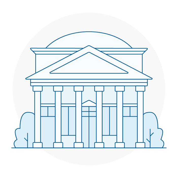Spot illustration of a corporate headquarters building