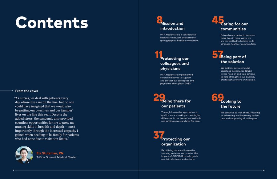 HCA Healthcare Annual Impact Report, page 1