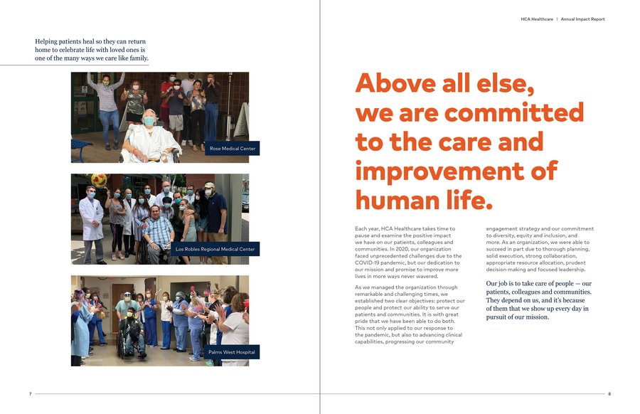 HCA Healthcare Annual Impact Report, page 2