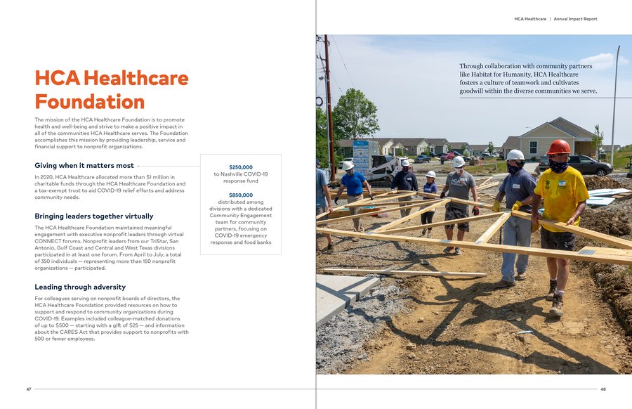 HCA Healthcare Annual Impact Report, page 20