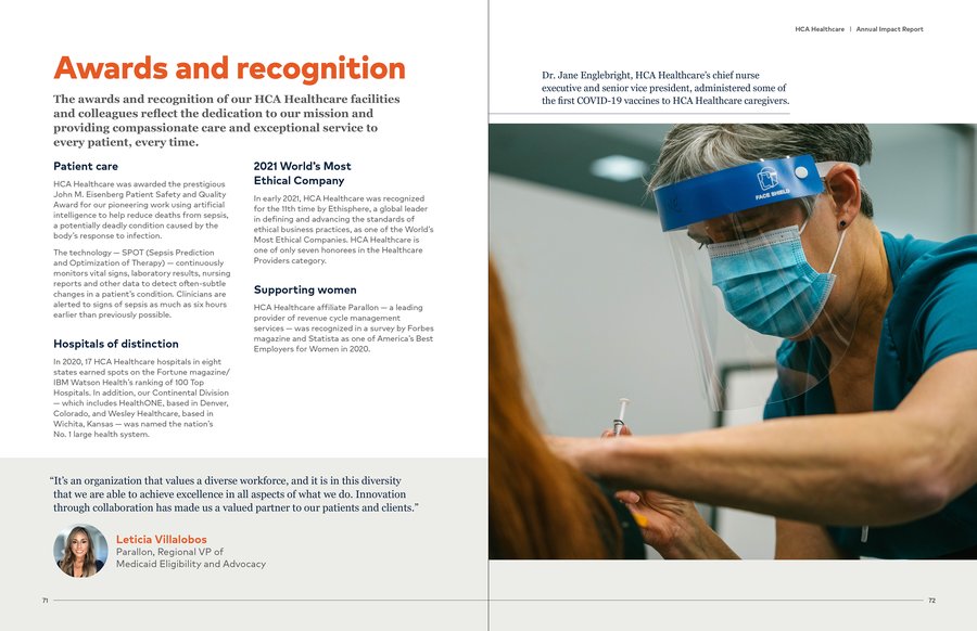 HCA Healthcare Annual Impact Report, page 30