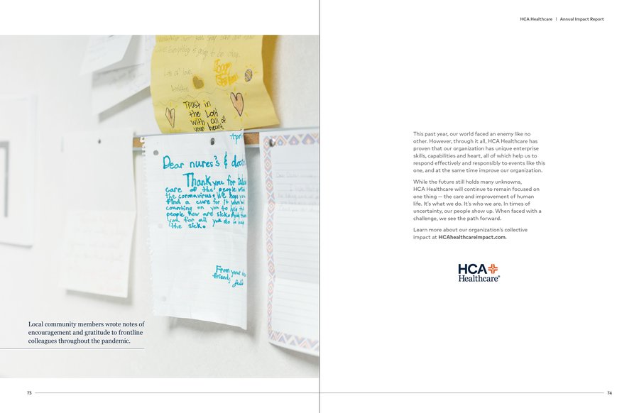 HCA Healthcare Annual Impact Report, page 31