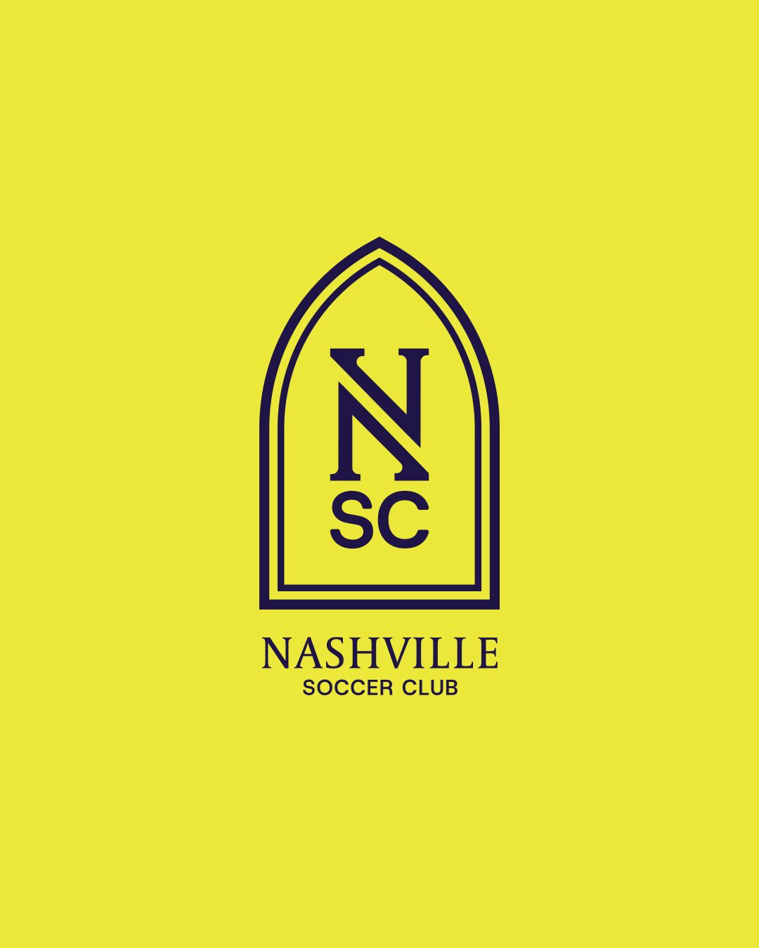 Simplified arched shield crest concept for Nashville Soccer Club