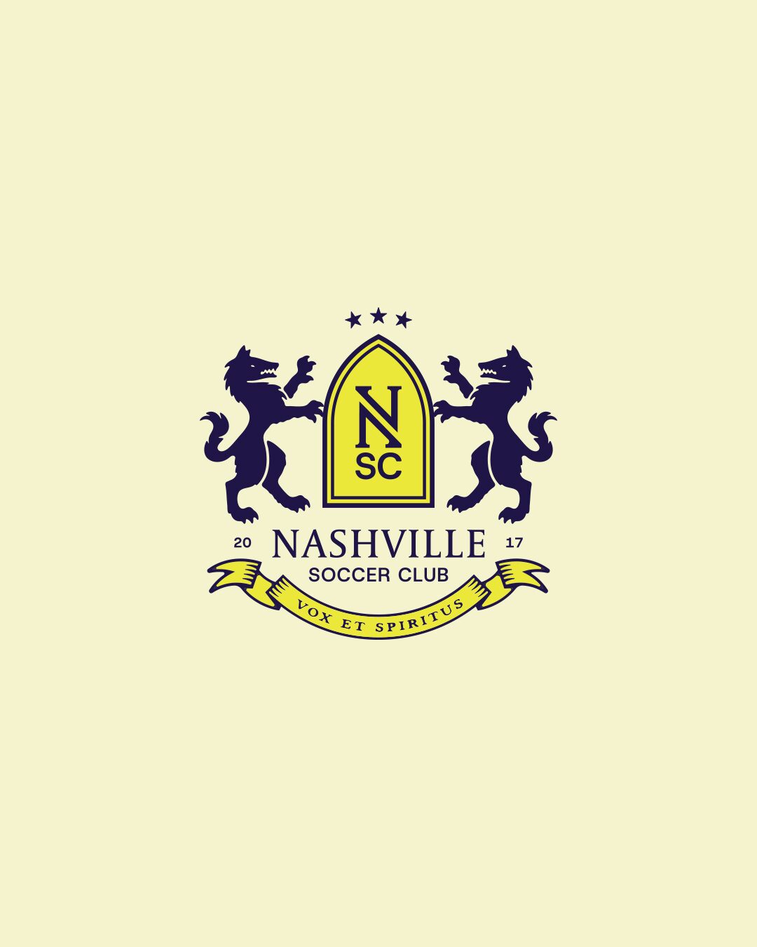 Nashville Soccer Club crest concept featuring a wolf motif