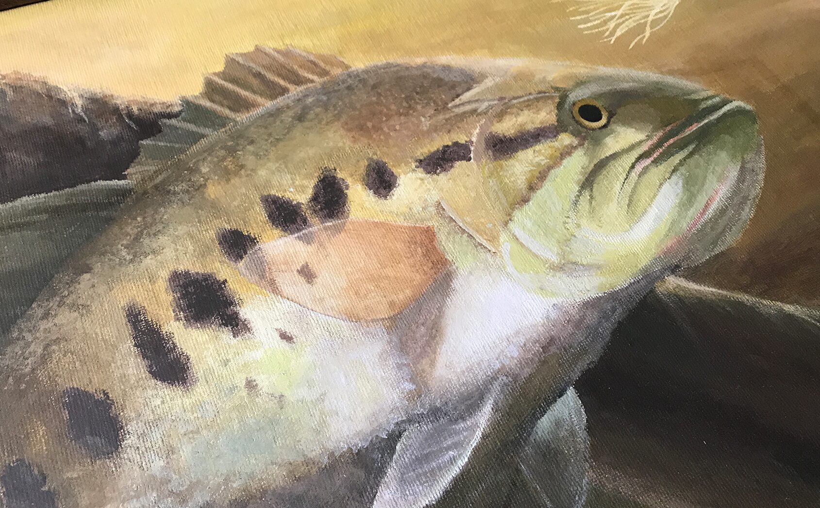 Detail crop of the fish's head from the same painting