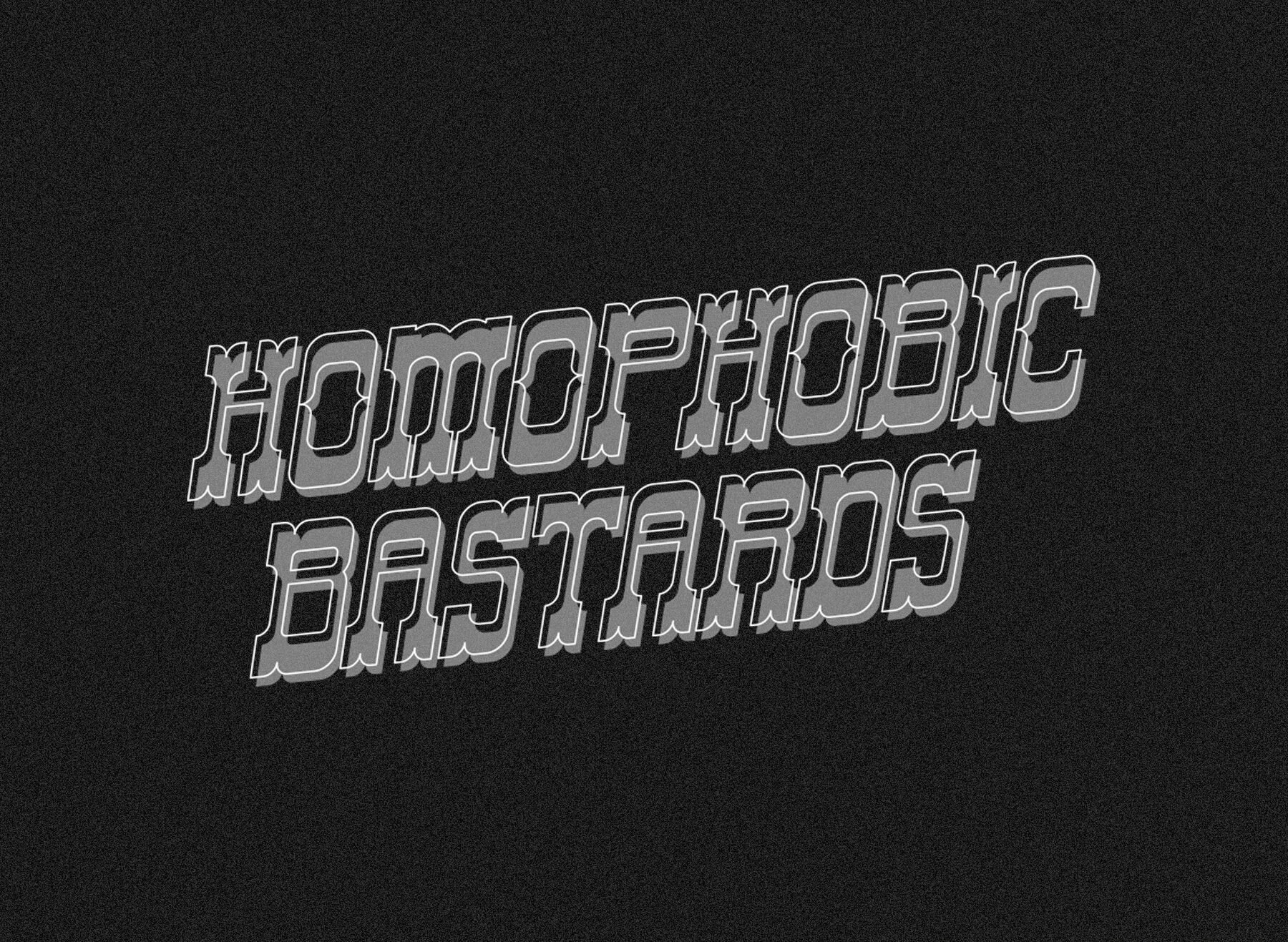 Type specimen for the custom Qowboy typeface displayed in bold outlined lettering on a black background